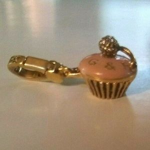 JUICY COUTURE Pink Cupcake with Cherry Charm